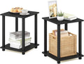 Furinno Simplistic Set of 2 End Table, Americano/Black by Furinno-FitsYourSpaceFitsYourBudget