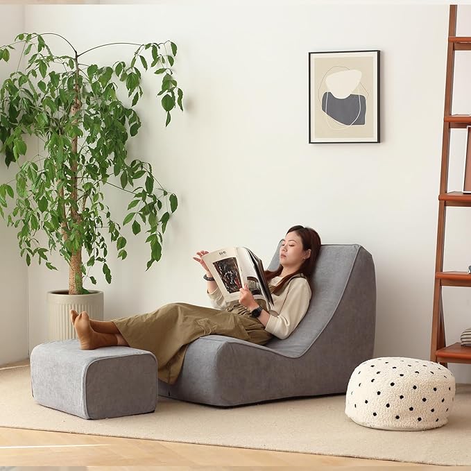 N&V Bean Bag Chair Single Seated Foam Sofa Armless Floor Sofa - Image 4