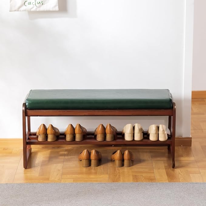 latifolia Solid Wood Bench, Entryway Shoe Bench - Image 7