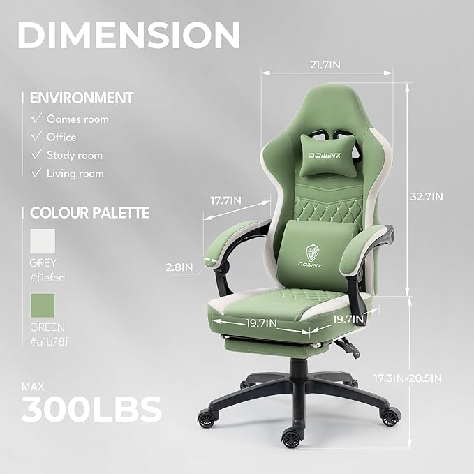 Dowinx Gaming Chair Breathable Fabric Game Chair - Image 3