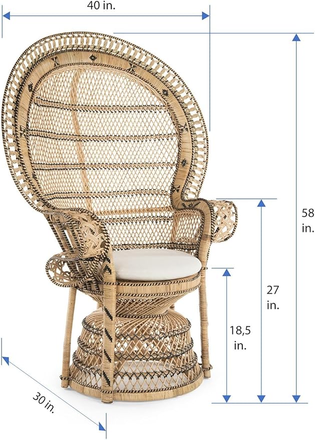 KOUBOO Grand Pecock Retro Peacock Chair in Rattan - Image 3