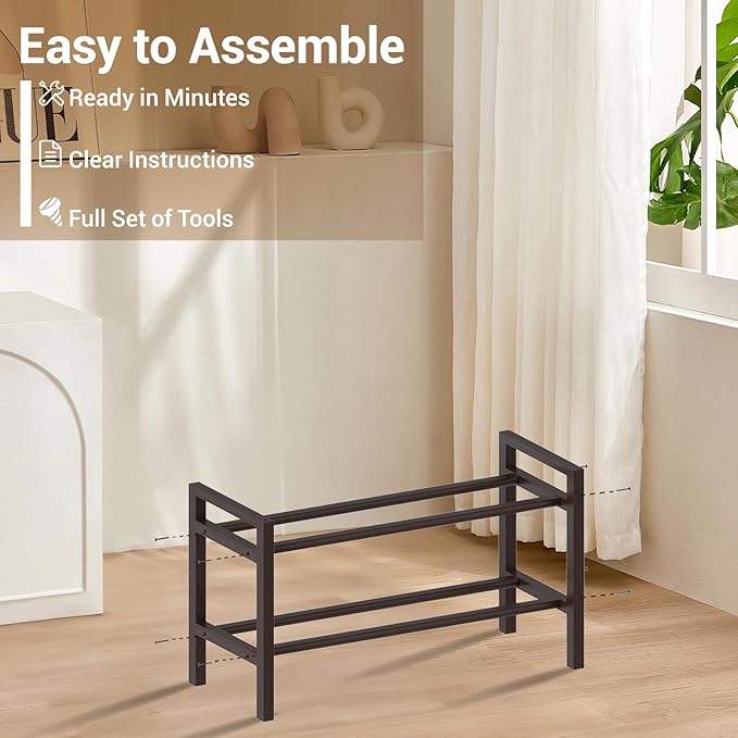 Haddockway Bamboo Shoe Rack for Closet, Free Standing Shoe Organizer - Image 4