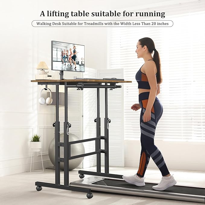 Small Standing Desk with Wheels, Mobile Stand Up Desk, Portable Standing Table - Image 7