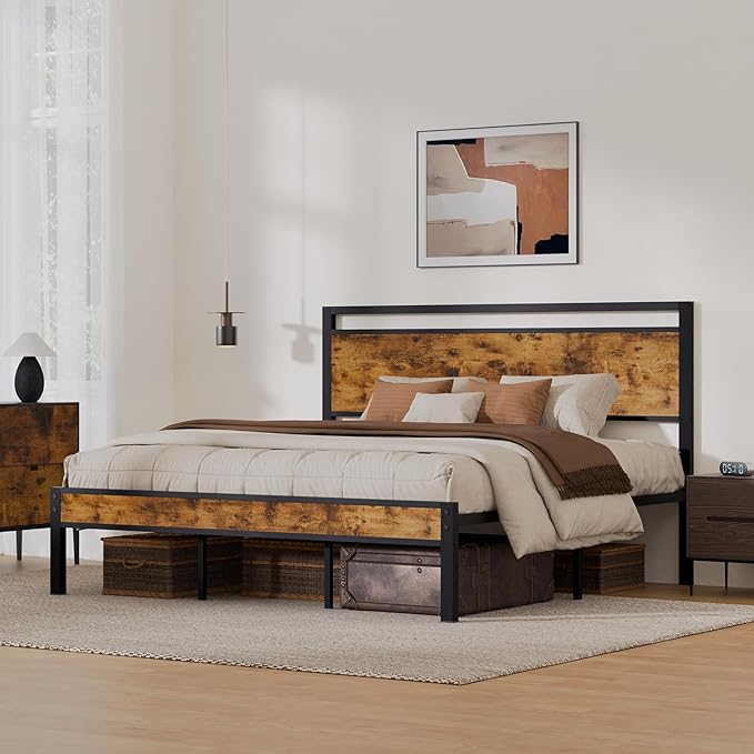 Z-hom Upgraded King Size Bed Frame, Heavy Duty Metal Sturdy King Bed Frame - Image 3