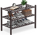 Haddockway Large 3 Tier Bamboo Shoe Rack Storage Organizer, Small Space by Haddockway