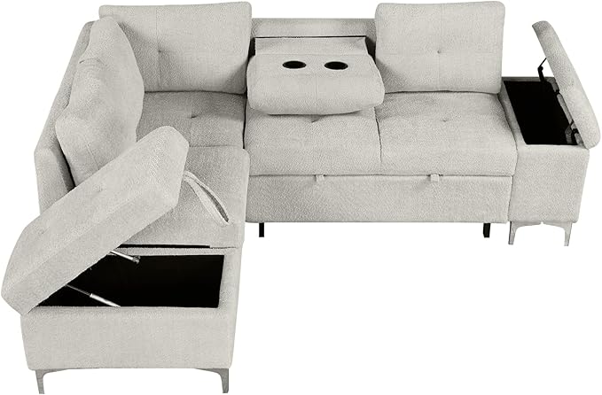 Ball & Cast 88.2" L-Shaped Sectional Pull Out Sofa - Image 7