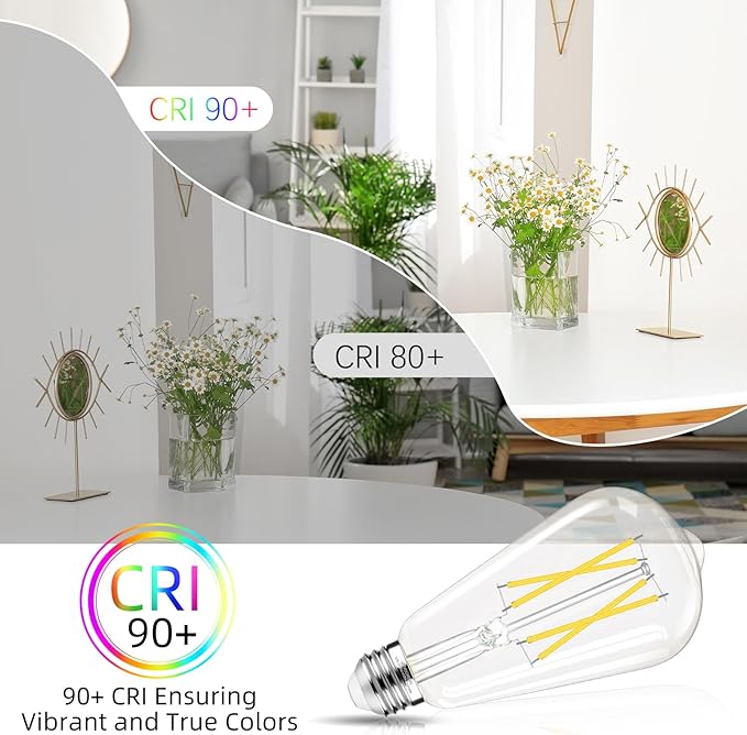 Edison Bulbs Dimmable, E26 LED Bulb 60 watt Equivalent, Cool White 4000K - Image 6