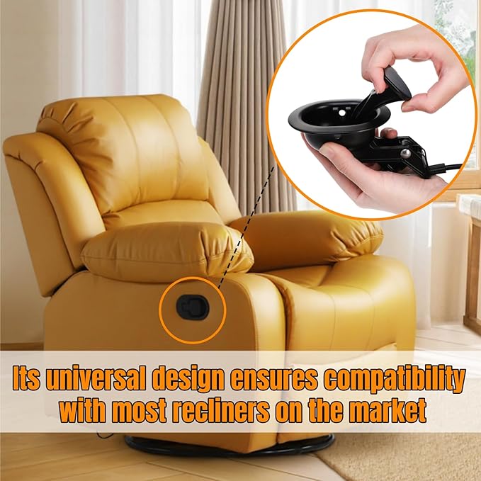 2 Sets of Metal Recliner Release Pull Handle, Universal Heavy Duty Sofa Release - Image 6