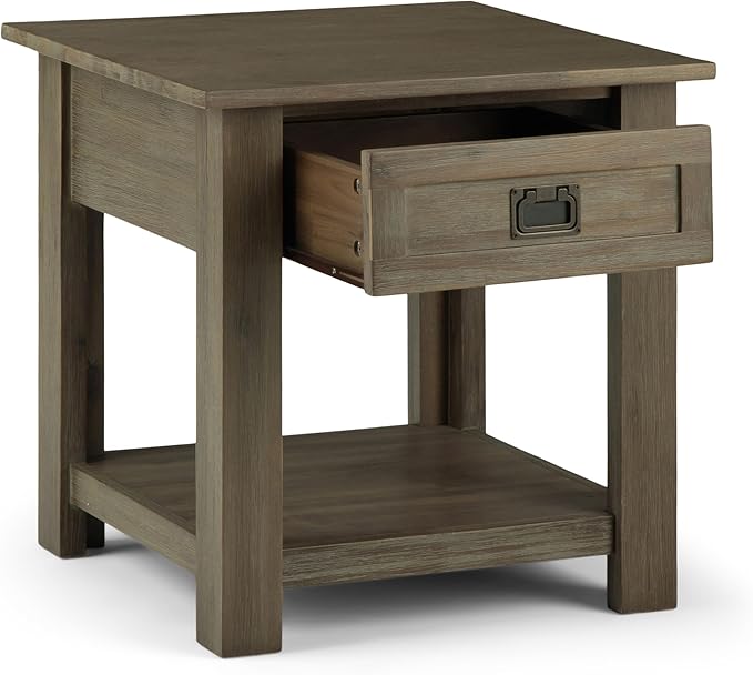 SIMPLIHOME Monroe SOLID ACACIA WOOD 22 inch Wide Square Rustic End Table in - Image 4