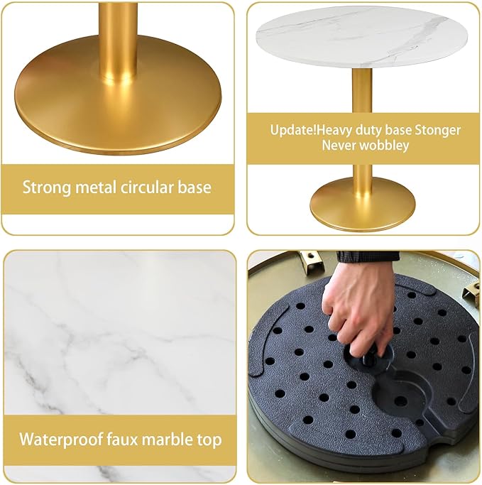 Round Modern Dinning Table 30 inches Bistro Tulip Table - Image 4