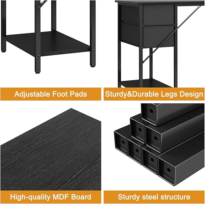 Computer Desk with 4 Drawers, 47 Inch Office Desk with Storage, Gaming Desk - Image 6