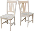 Set of Two San Remo Slat Back Dining Chairs, Unfinished by InternationalConcepts