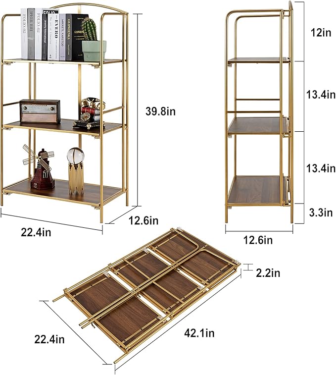 Crofy No Assembly Folding Bookshelf - Image 3