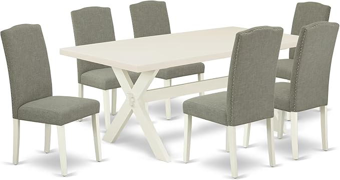 East West Furniture X027EN206-7 7 Piece Dining Room Furniture Set Consist of a by EastWestFurniture