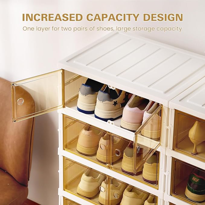 ELPHECO 6 Tier 12 Pairs Foldable Shoe Rack Shoe Organizer - Image 5