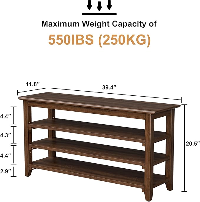 Wooden Storage Shoe Bench, Entryway Bench - Image 2