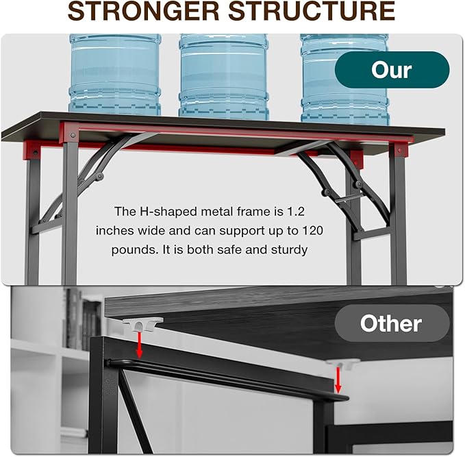 TEMI Small Computer Desk Folding Table - Image 6