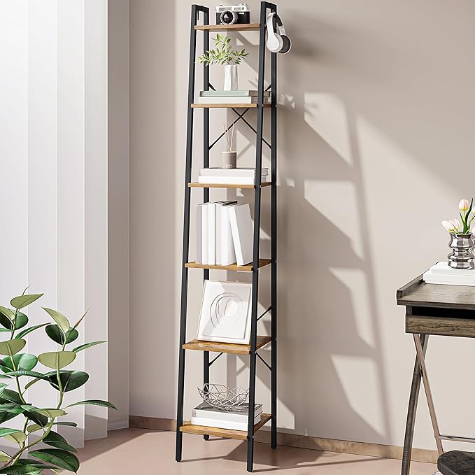 Ladder Shelf, Bookshelf Bookcase, Freestanding Corner Storage Shelve by Hzuaneri