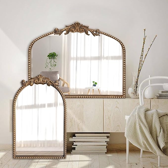 ironsmithn Gold Arched Mirror, Metal Decorative Accent Mirror - Image 3