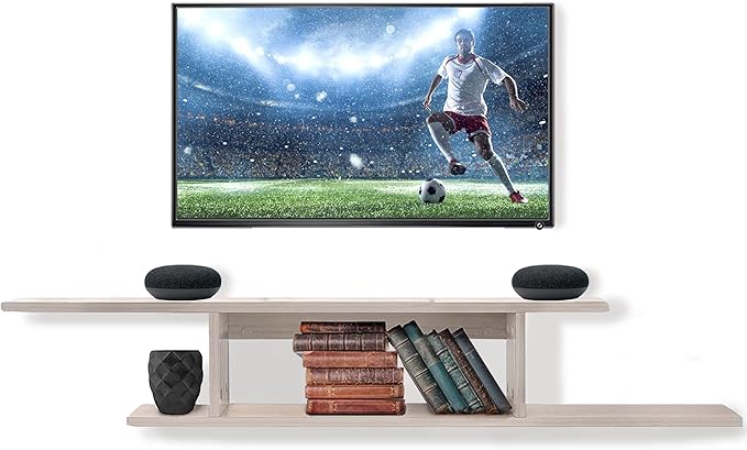 Floating TV Stand, Wall Mounted Floating Media Shelf Organizer Entertainment by AdirHome
