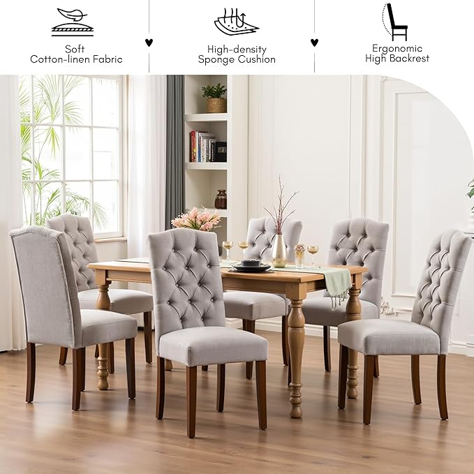 Tufted Upholstered Parsons Dining Chair - Image 2