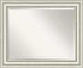 Amanti Art Bathroom Mirror for Over Sink, 28x34 Sophia Silver Rectangle Vanity by AmantiArt