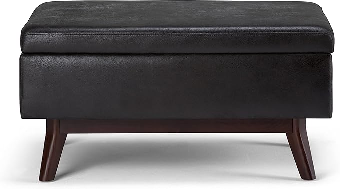 SIMPLIHOME Owen 34 inch Wide Mid Century Modern Rectangle Coffee Table Storage - Image 5
