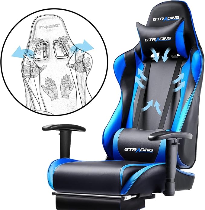 GTRACING Gaming Chair with Footrest, Ergonomic Computer Game Desk Chair - Image 5
