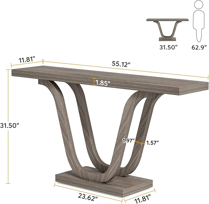 Tribesigns Farmhouse Console Table, 55 Inch Wood Sofa Table Entryway Table - Image 2
