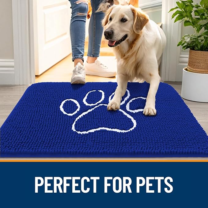 OLANLY Door Mat for Muddy Dog Paws 30x20, Ultra Absorbent Chenille Mud Doormat - Image 6