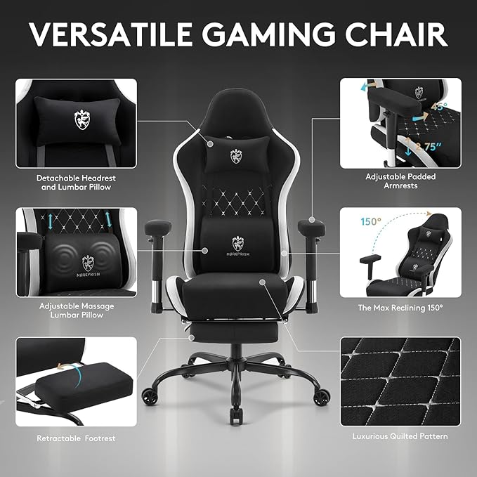Gaming Chair Breathable Fabric, Computer Office Chair - Image 4