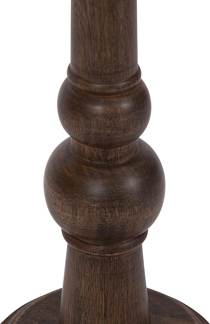 Kate and Laurel Wegner Traditional Wooden Round Drink Table, 8 x 23, Rich Brown - Image 8