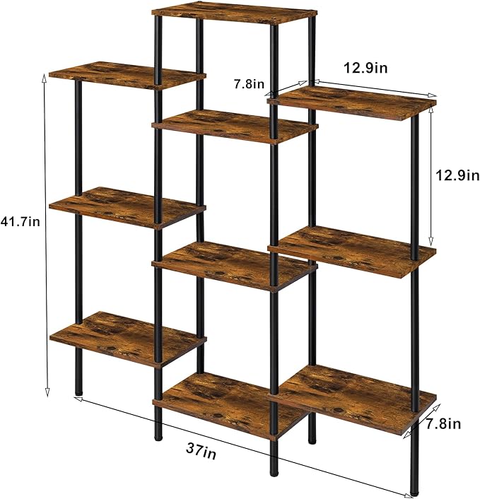 Shinoske 4-Tier Bookshelf, Small Triple Wide Bookcase - Image 2