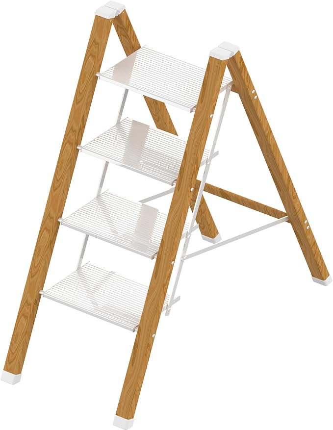 Lightweight Folding Step Ladder Household, Aluminum 4 Step Ladder Foldable by Takingstepsup