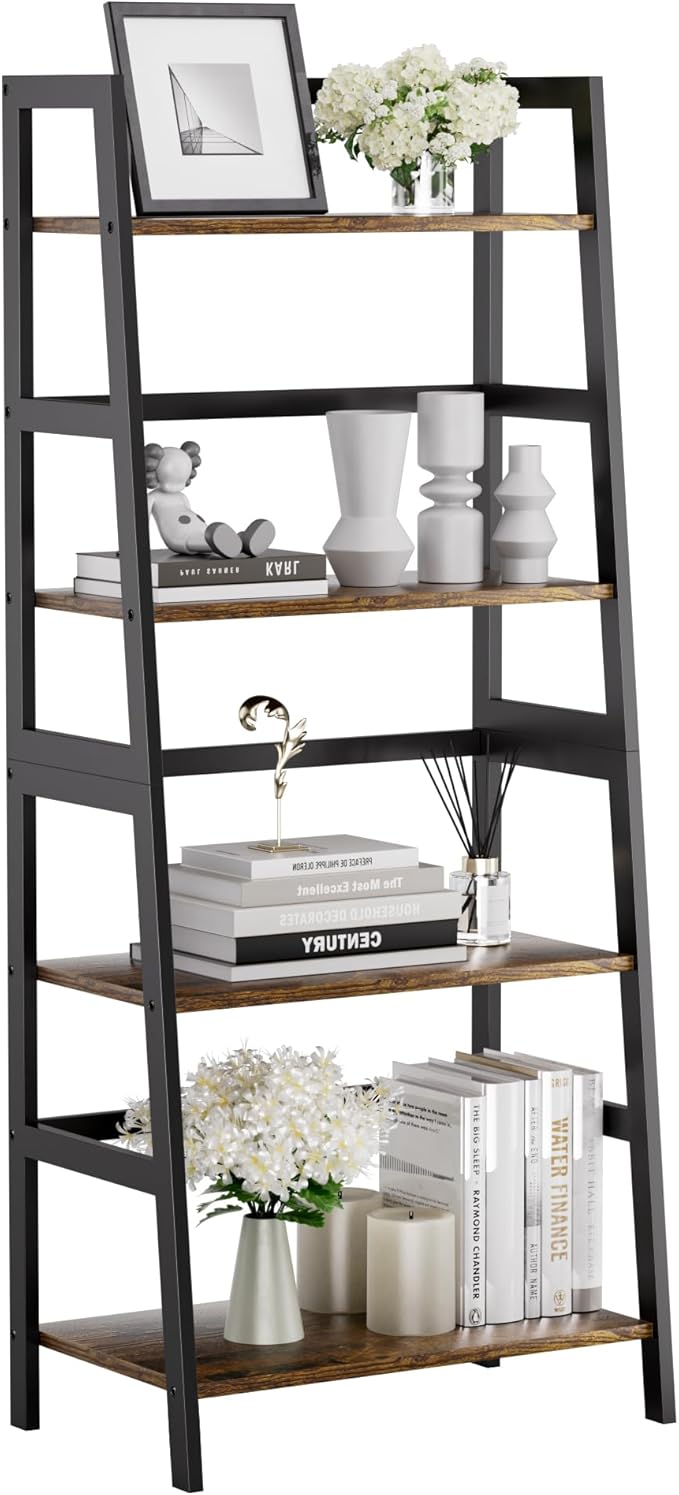 HITNET Ladder Shelf, 4 Tier Bookshelf by HITNET