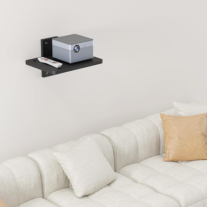 WALI Projector Wall Mount Shelf, Wooden Floating TV Stand DVD Stand Projector - Image 7