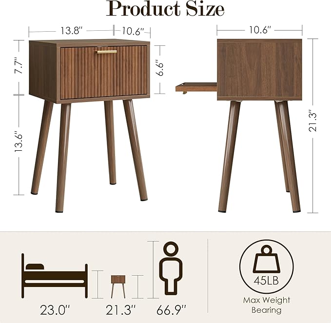 Night Stand, Walnut Nightstand - Image 2