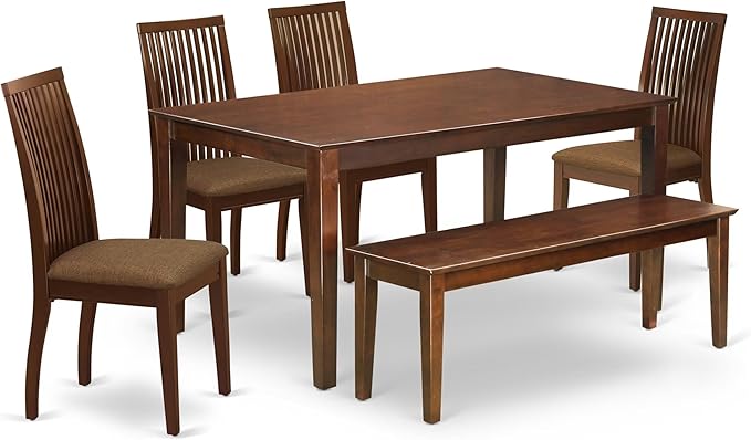 East West Furniture CAIP6-MAH-C 6 Piece Modern Dining Table Set Contains a by EastWestFurniture