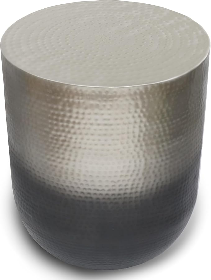 SIMPLIHOME Nova Boho 19 Inch Wide Metal Side Table in Silver Ombre, Fully - Image 4