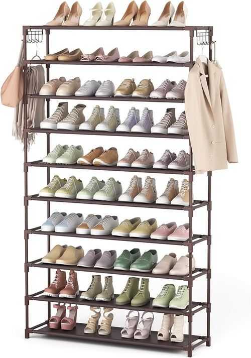 10 Tiers Shoe Rack 50 Pairs Large Capacity Tall Shoe Organizer Sturdy Shoe by LANTEFULforTidyingHouse