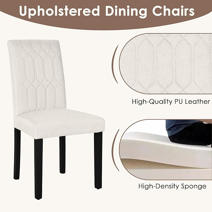 VECELO Upholstered Dining Chairs Set of 2, Modern Accent Parsons - Image 5