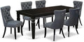 East West Furniture LGDA7-BLK-13 7 Piece Dining Set Includes a Rectangle by EastWestFurniture