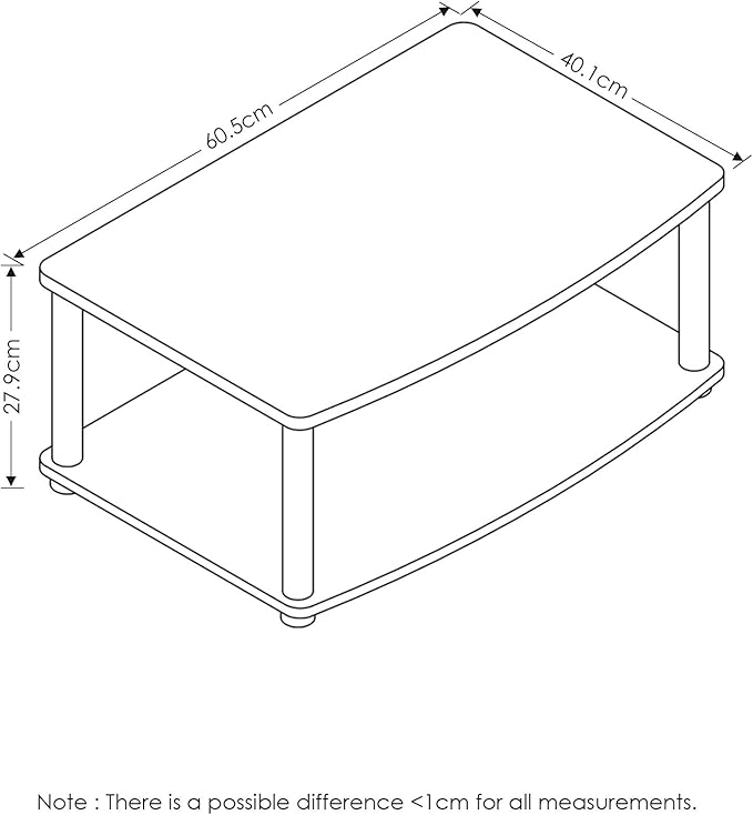 Furinno Turn-N-Tube 2-Tier TV Riser, Small Elevated No Tools TV Stand - Image 4