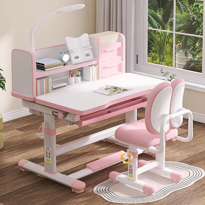 Kids Study Desk and Chair Set 3-18 Years Kids Desk and Chair Set Ergonomic - Image 2