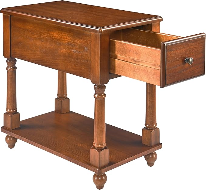 LEEMTORIG Set of 2 Solid Wood End Table Narrow Side Table - Image 7