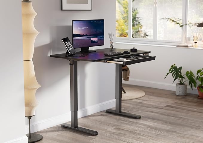 YDN Standing Desk with Drawers, 48 x 24 Inch Adjustable Height Stand Up Desk - Image 2