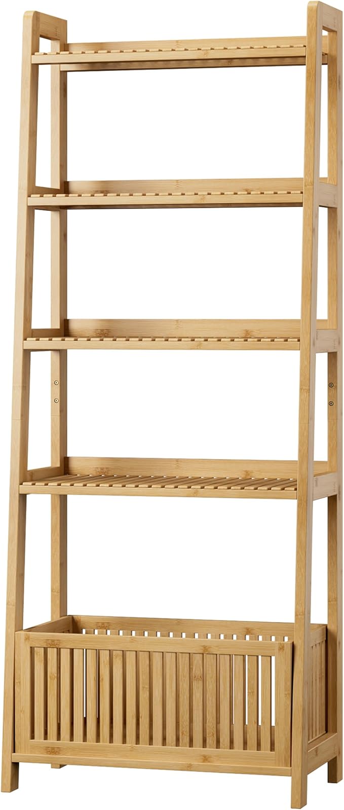 Bamjoy Bamboo Ladder Shelf, Bookshelf - Image 9