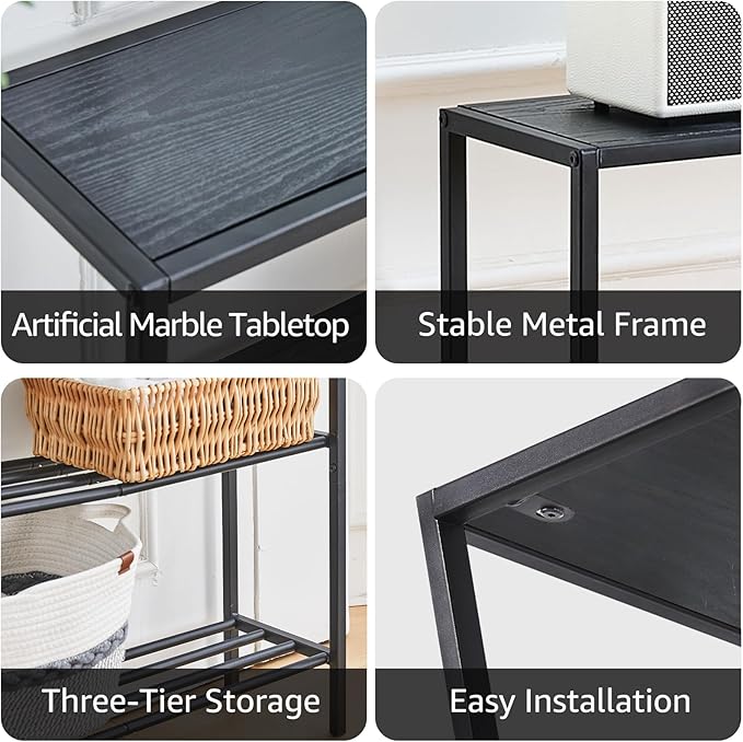 Wimarsbon 29.5" Narrow Console Table, 3-Tier Entryway Tables, Thin Sofa Table - Image 7