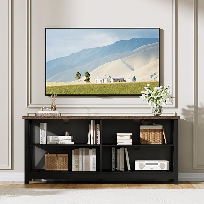 ChooChoo Farmhouse TV Stand for TVs up to 55 Inch, Modern Entertainment Center - Image 4