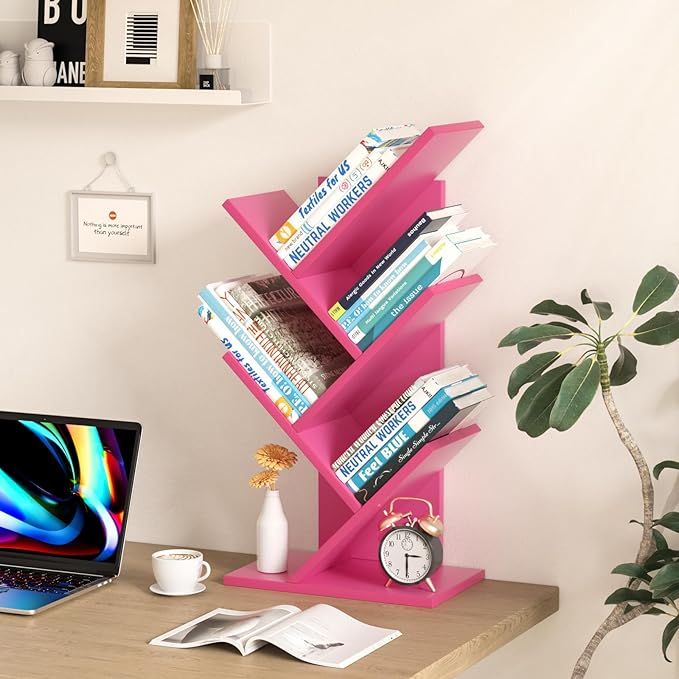 5 Tier Tree Book Shelf, Small Desktop Bookshelf - Image 2